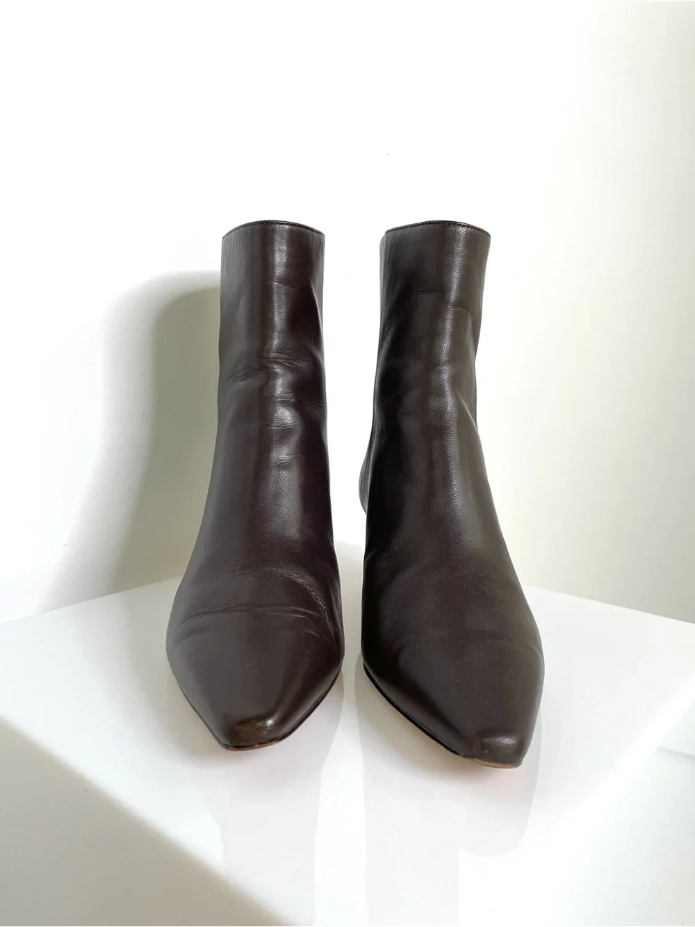 Shoes | Kitten Heel Boots | J. Crew Dark Brown Classic Pointed Toe | Minimalist